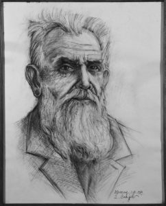 Драгољуб Сандић, портрет Алексе Аце Станојевића, цртеж оловком на папиру